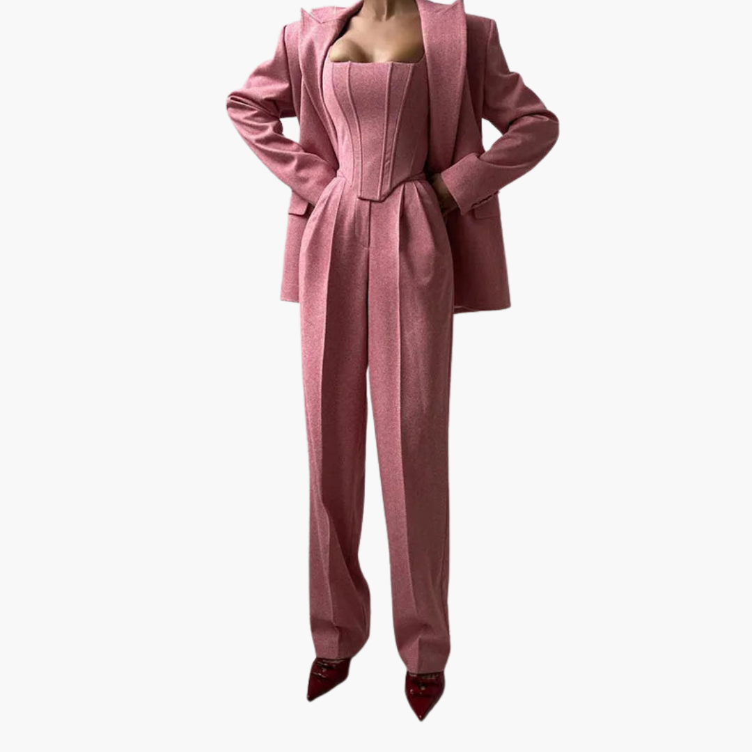 Ivory - Fishbone Crisp 3-Piece Suit