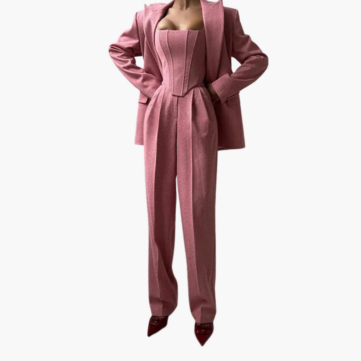 Ivory - Fishbone Crisp 3-Piece Suit