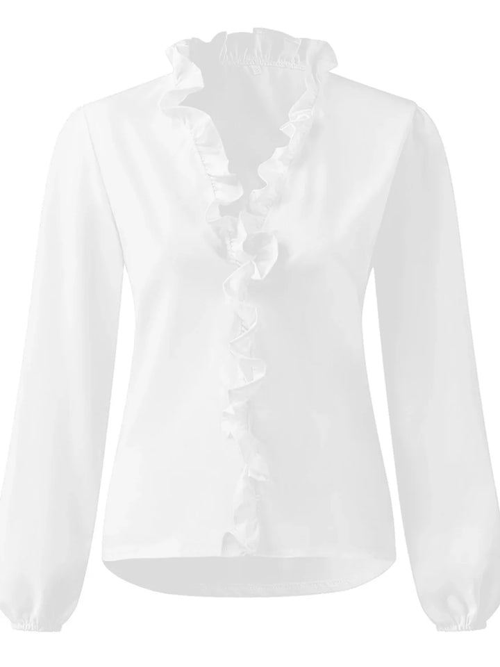 Maisie | Ruffled V-Neck Long Sleeve Blouse