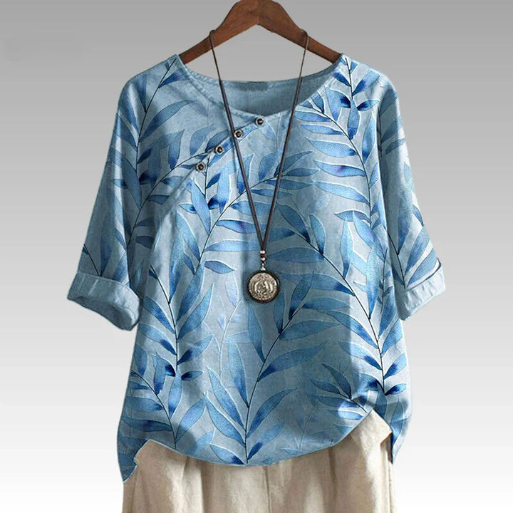 Selia | Nature Inspired Button Detail Top