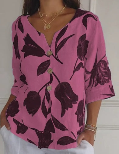 Eliana | Casual Flower Print Shirt