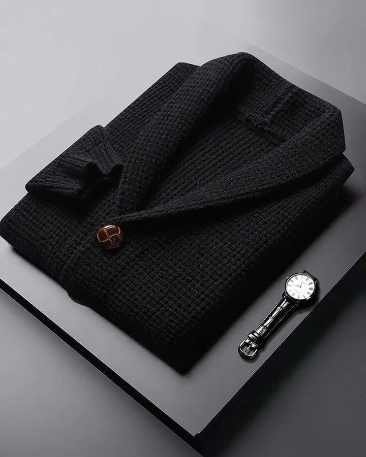 Wayne - Lapel Button Cardigan Sweater