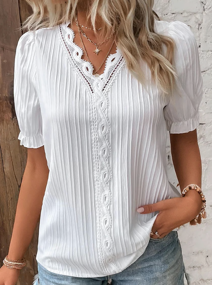 Lucia | Plain Lace Elegant Shirt