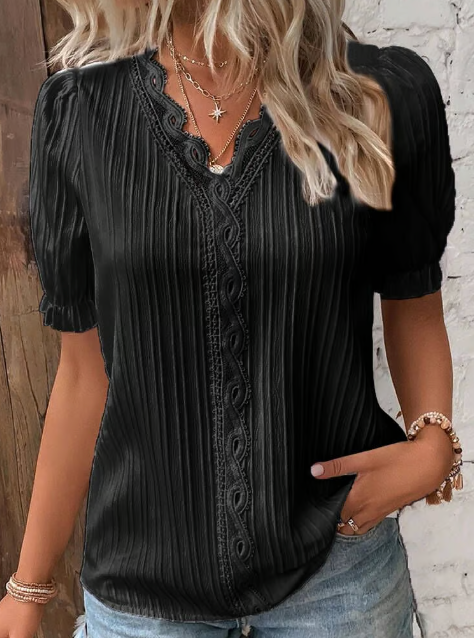 Lucia | Plain Lace Elegant Shirt