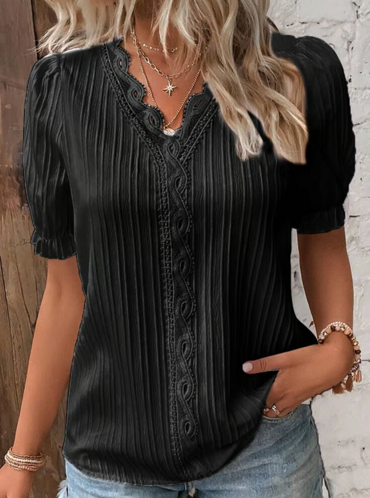 Lucia | Plain Lace Elegant Shirt