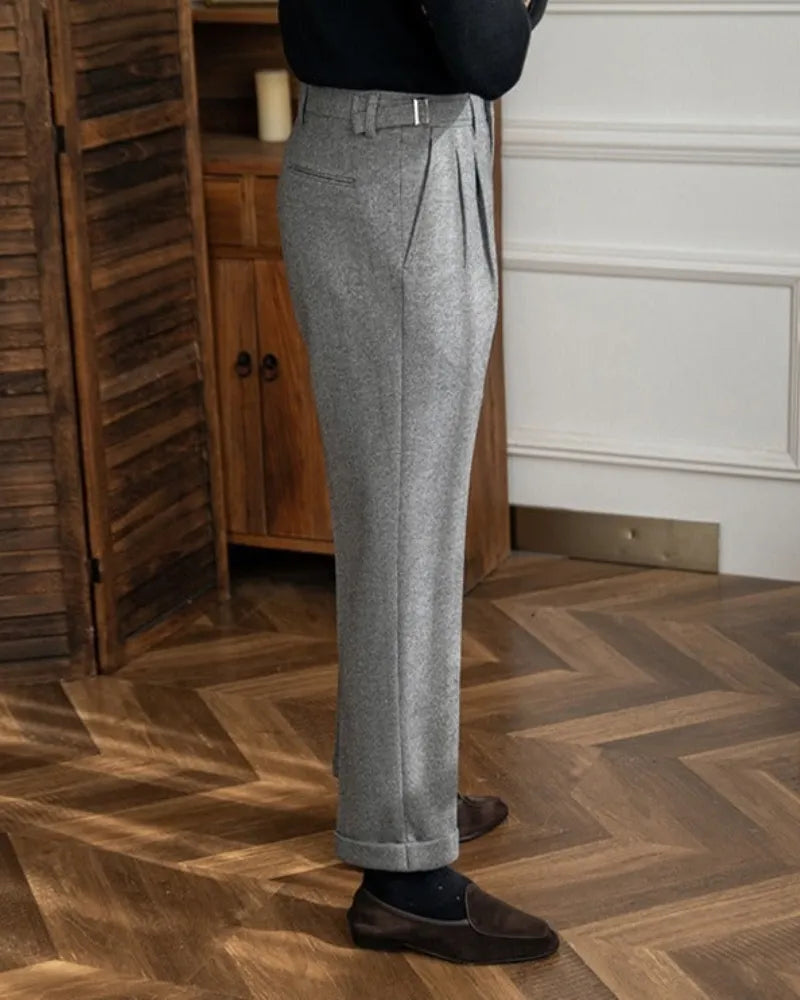 Carlo - High Waist Straight Leg Trousers