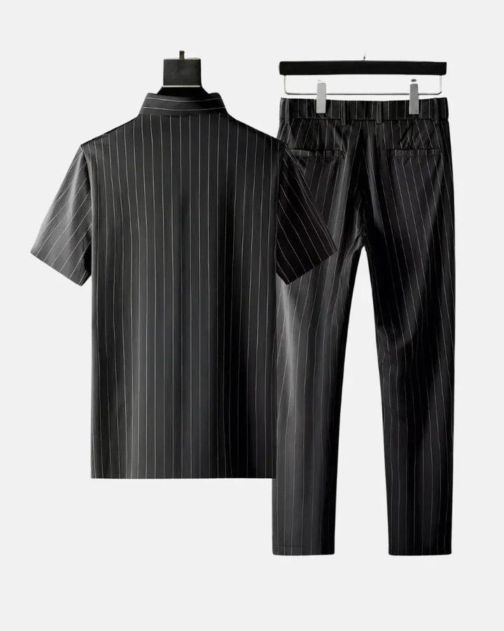 Ricco - Ice Silk Stripes Casual Set