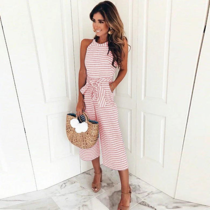 Viva - Stylish Striped Jumpsuit