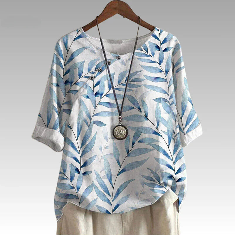 Selia | Nature Inspired Button Detail Top