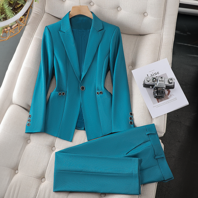 Rue - Plain Blazer and Pants Set