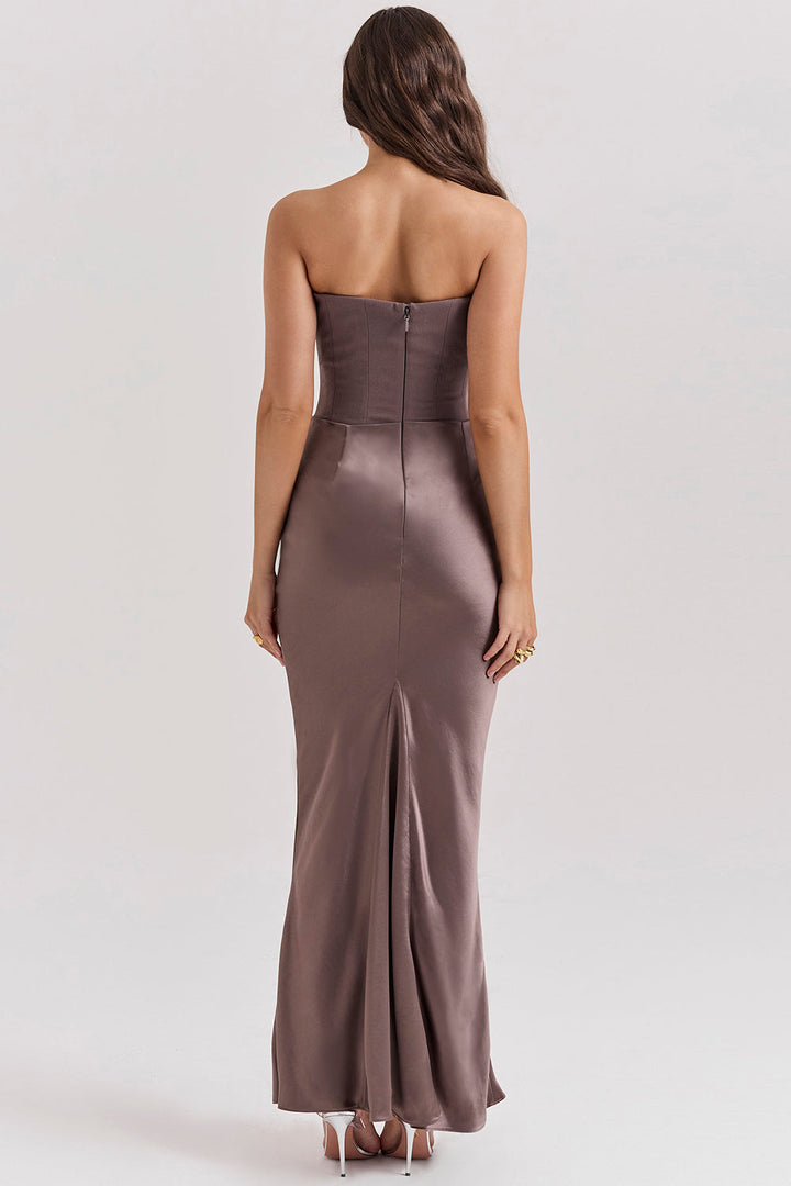 Rose Strapless Corset Maxi Dress