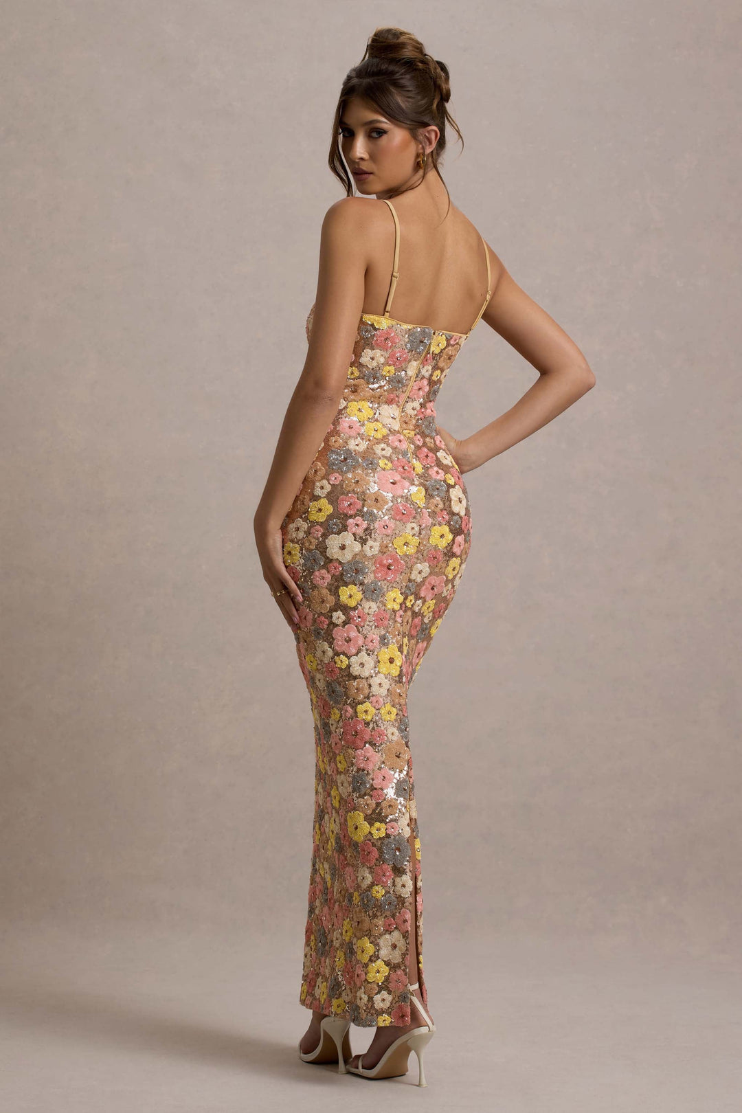 Elara | Sequin Bloom Maxi Dress