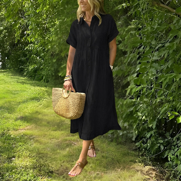 Fioria Flattering Striped Shirtdress